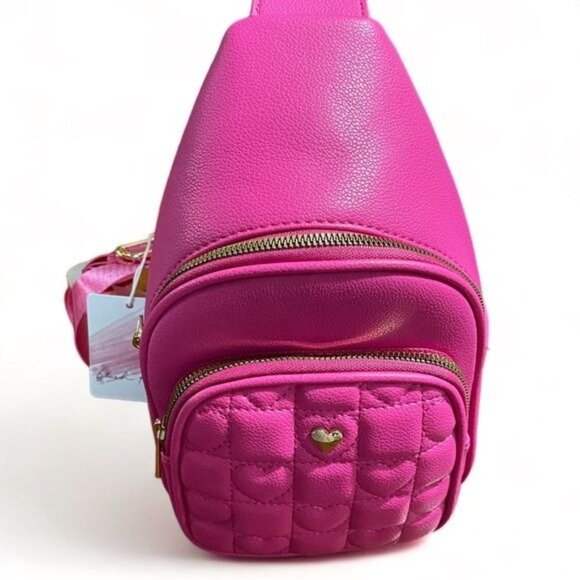 PETA APPROVED VEGAN Pink Handbag with Double Compartment and Zipper, New - Picture 3 of 7